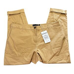 WILDFANG The Essential Trouser Pants size 18 Camel Tan Chino Cuff Taper NWT New